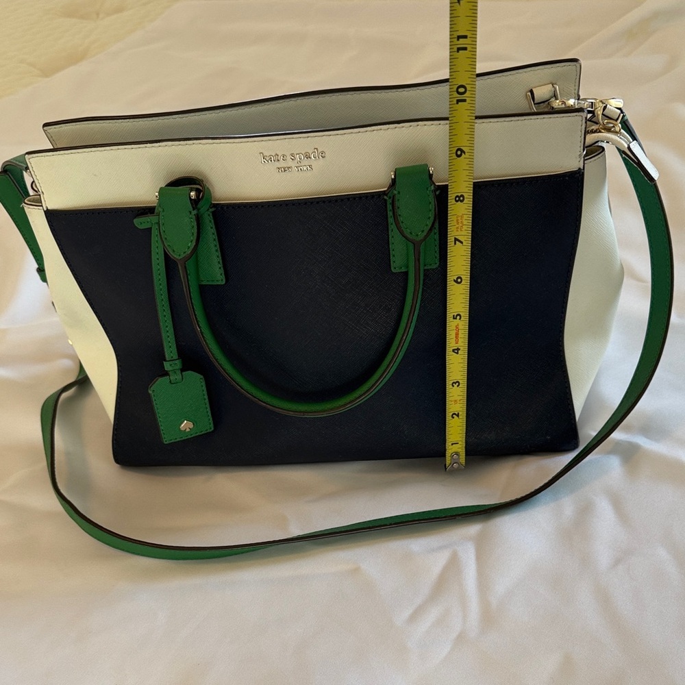 Kate Spade Navy Blue and Green Satchel - Picture 7 of 7